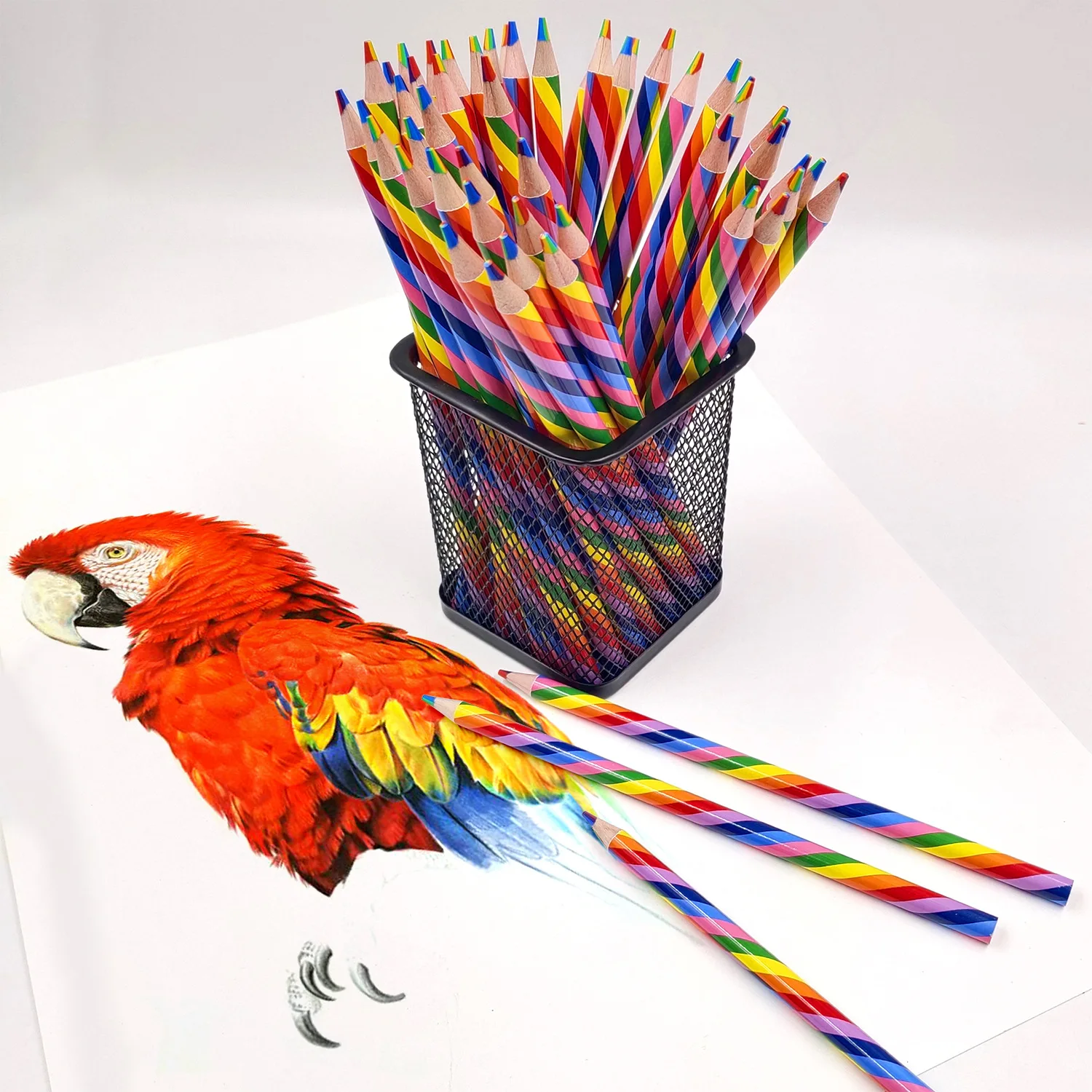 BESTLINE Wooden Multi-color rainbow Pencils Environmentally Friendly Pen Mixed Color Lead Multi Magic Wood Drawing Pencil