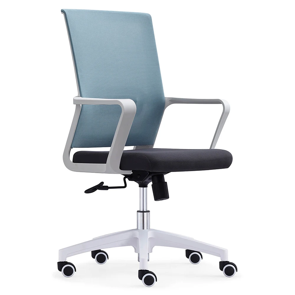 Недорогой вращающийся стул для персонала, сетчатый офисный стул с фиксированной поддержкой поясницы, эргономичный офисный стул