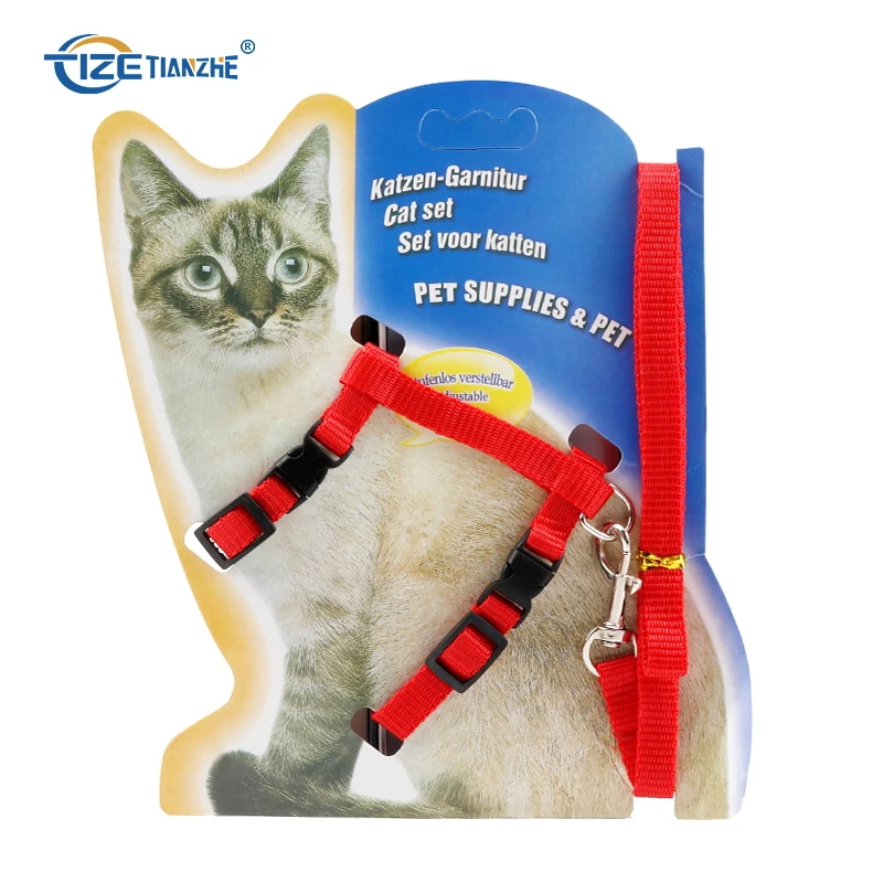 Wholesale Nylon Multiple Colors Small Dog and Cat Harness and Leash Set