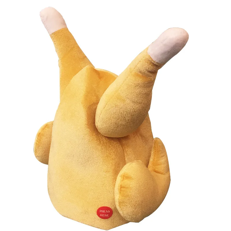 Creative Funny Adults Moving Turkey Hat Roasted Turkey Hat Plush Velvet Thanksgiving Halloween Cap for Festival Holiday Cosplay