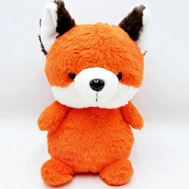 Customized logo Vest Red Fox plush doll stuffed animals toy fox for kids toys