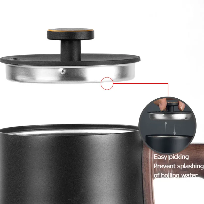 600ML mini Portable tea coffee pot stainless steel gooseneck Black Electric tea Kettle