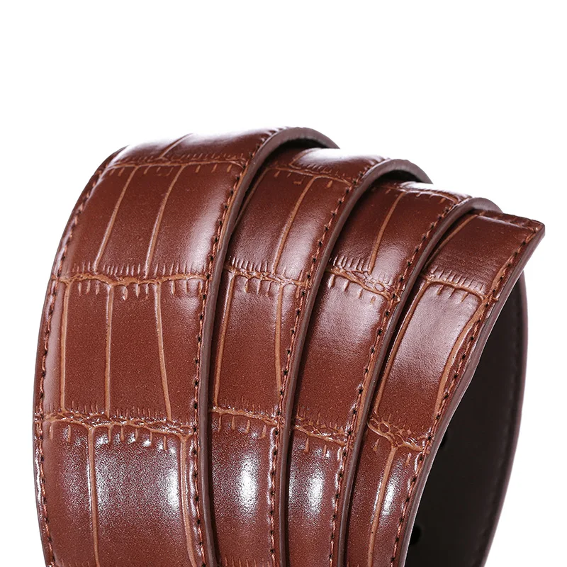 Hot-selling fashion casual pin buckle leather belt mens business crocodile pattern belt JV008