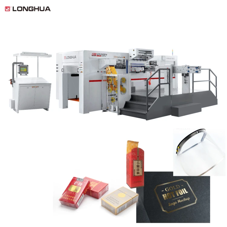 LONGHUA LH1050FH automatic flatbed  paper packaging container hot foil stamping die cutting machine