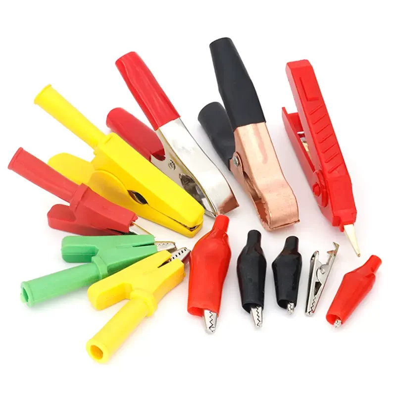 Зажим для крокодиловой батареи, провод питания, тест-зажим для подключения из чистой меди