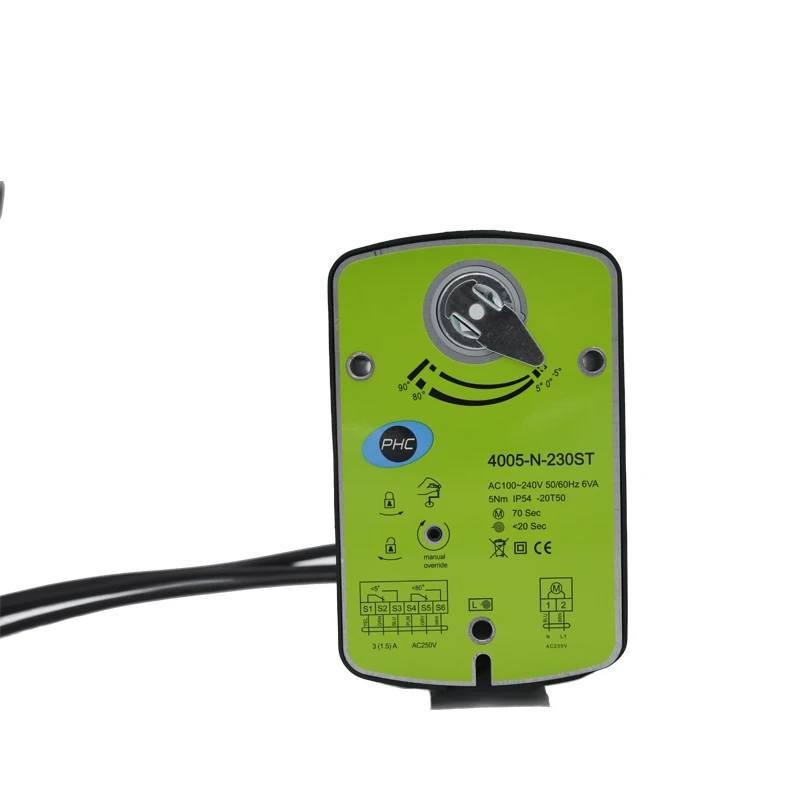Rotary Motorised Spring Return Valve Electric Motorized Air Fire And Smoke Control Damper Actuator