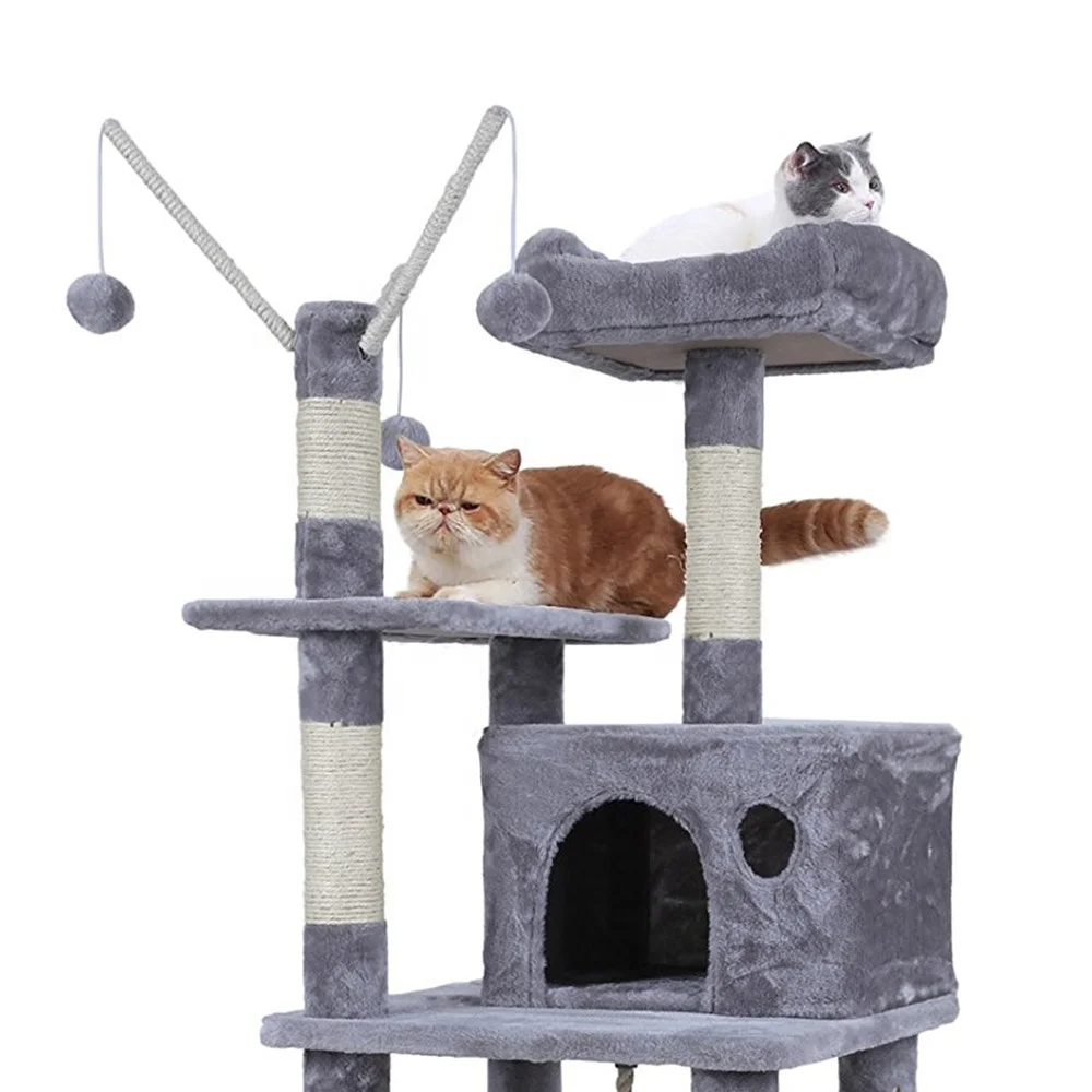 High Quality Grey Big Pet House Cat Scratcher Tree