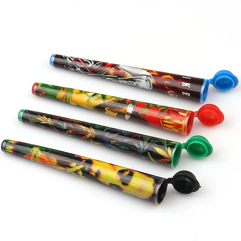 
120mm plastic single cigarette tube straight cigarettes paper box easy to carry horn storage tobacco smoking accessories 