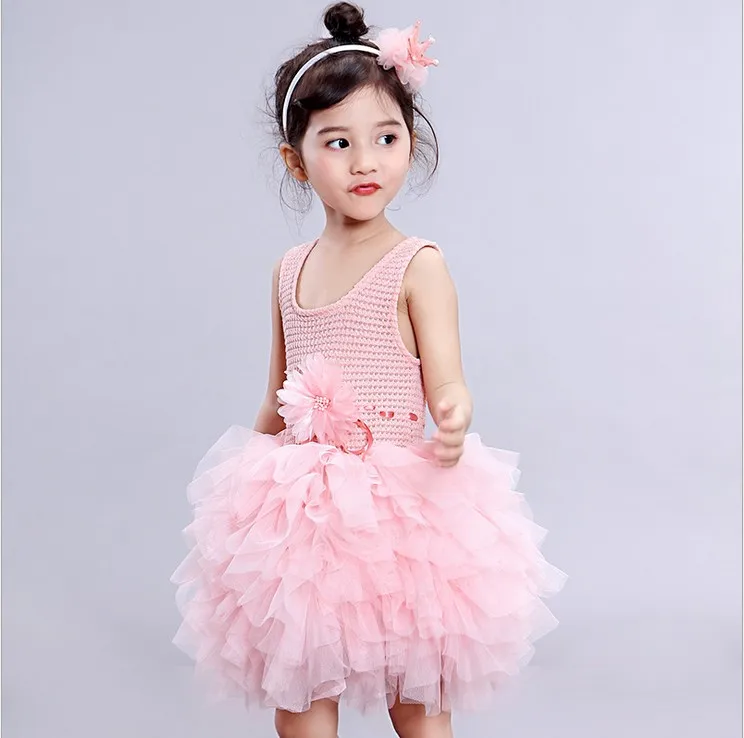 wholesale Baby Girl Plain Tutu Dress Girls Ruffle Party Dress