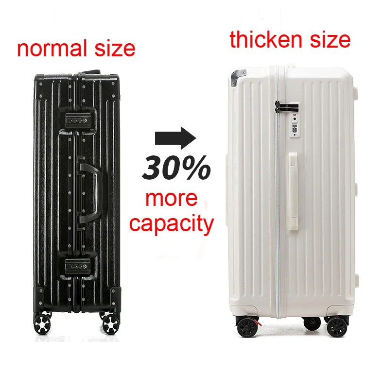 KOOWO 2023 New design Multi functional large capacity ABS PC zipper luggage big size Aluminum frame Suitcase with Cup holder