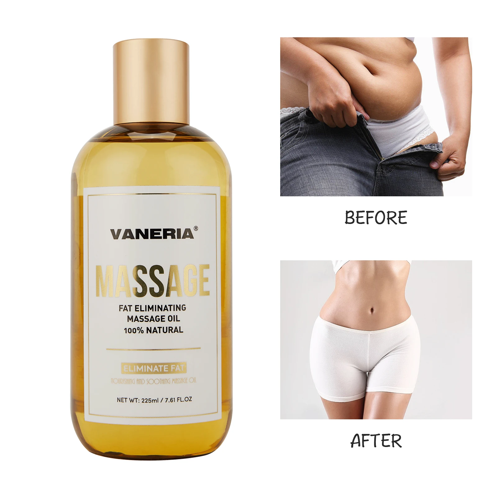 VANERIA Massage Oil Anti Cellulite Weight Loss Organic Hot Cream Slimming Fat Burn Belly Massage Oils for spa