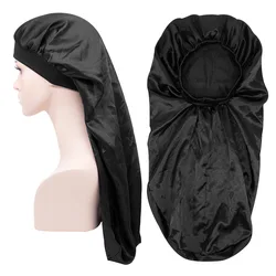 Wholesale Women Head Wrap Solid Silky Nightcap Printed Long Hair Satin Bonnets For Braids