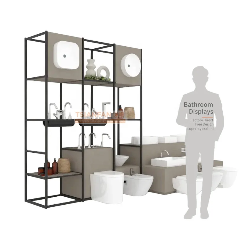 Wholesale custom sanitary sample toilet bowl exhibition stand acrylic display for kitchen sink display toilet display rack