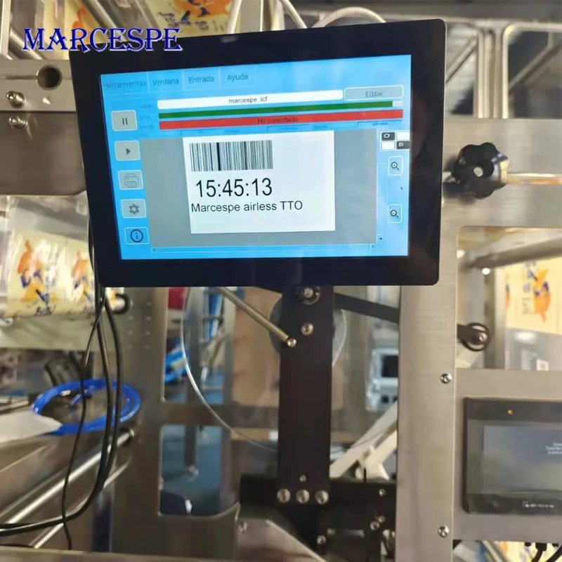 Marcespe  airless UHS SPEED Russian TTO E50 editing QR code on screen directly Thermal Transfer Overprinter  no need computer