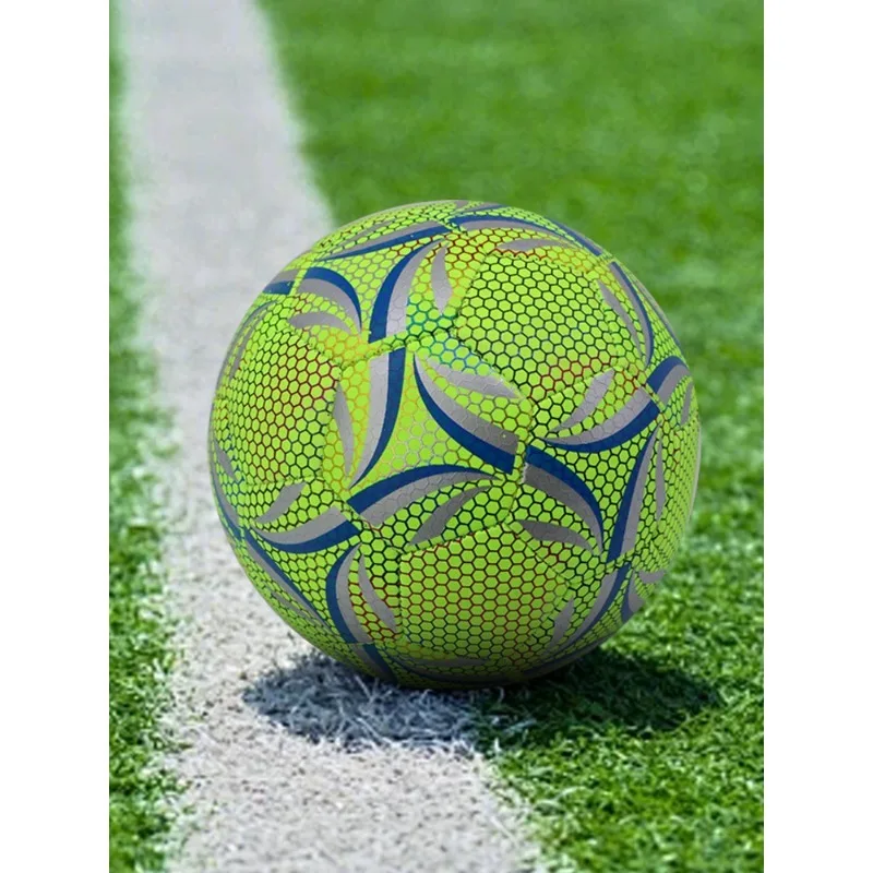 Luminous No.5 Standard Adult and Youth Soccer Ball PU Machine Sewing Fluorescent Football for Children Students Training