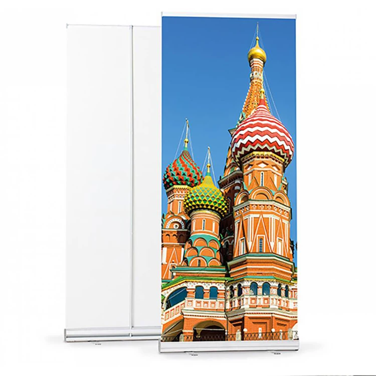 85*200 Retractable Vertical Banner Aluminium Roll Up Banner Stand Advertise Display Custom Digital Printing