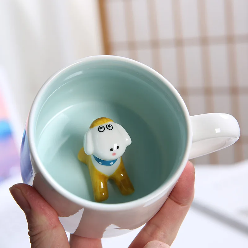 Wholesale Creative Retro Couple Tea Coffee Cup Gift Set Taza Caneca Unicorn Ceramic Mug With Lid