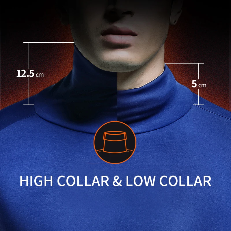 Оптовая продажа, Мужская черная водолазка с длинным рукавом, футболка на заказ, зимнее термобелье с высоким воротником для мужчин, длинные рукава