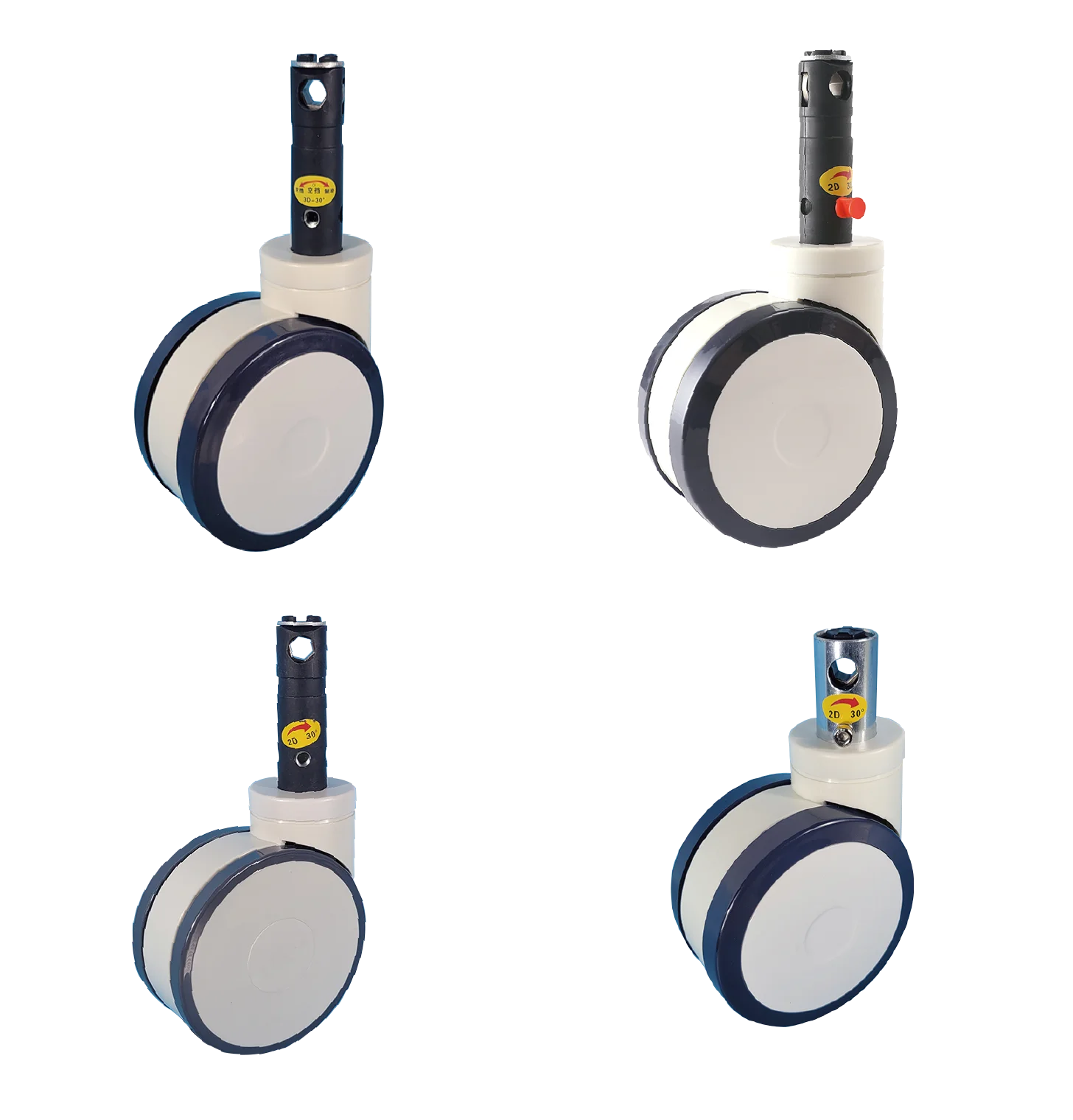 5 Inch Pu Wheel Hospital Furniture Bed Wheels Central Lock Medical Castor