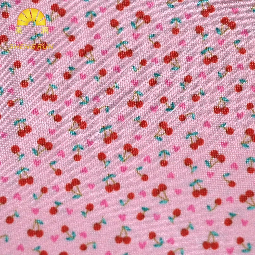 New Product Digital Custom Printing 100% Polyester Soft Small Cherry Printing 50D Oxford Fabric