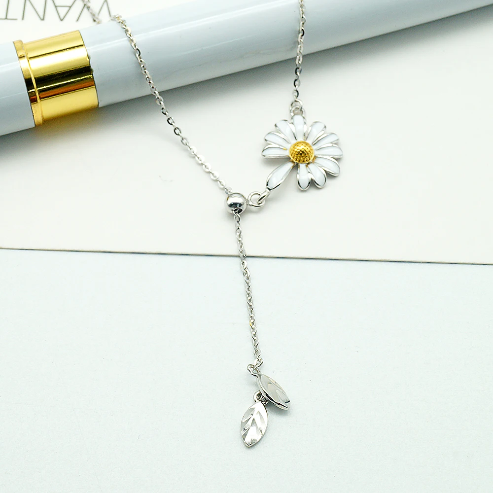 Wholesale 925 sterling silver fashion jewelry  flower pendant adjustable necklace jewelry