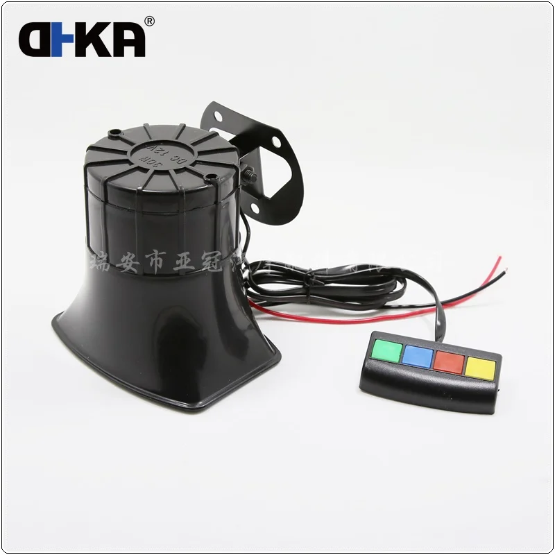 12V 4 Tones 30Watt Mini Loud Voice Speaker Electric Signal Horn Dual Tone Siren Wired Alarm Siren Horn for Automotive  AS113