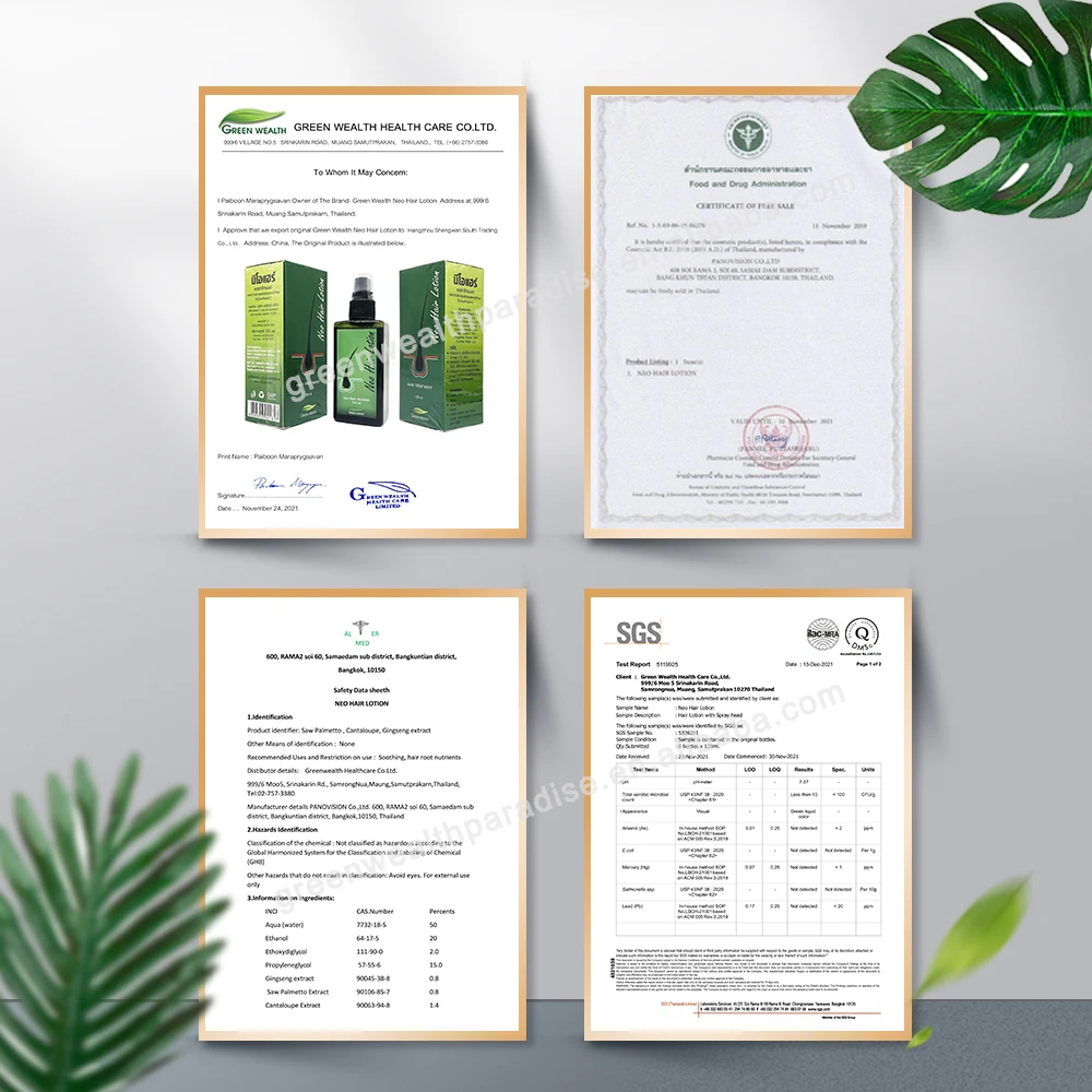 Daily use herbal Thailand Neo Hair Lotion 120ml Anti Hair Loss lotion hair growth spray
