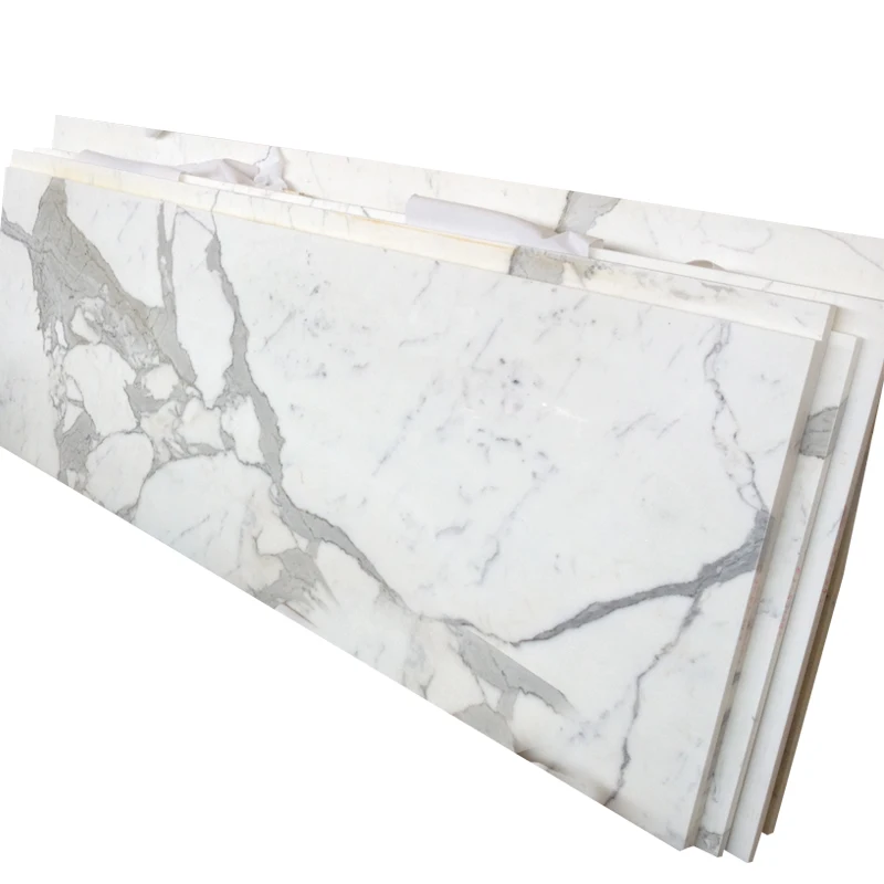 Luxury Prices Natural Stone Italian White Marble Bianco Calacatta Marble Floor Tiles Slab