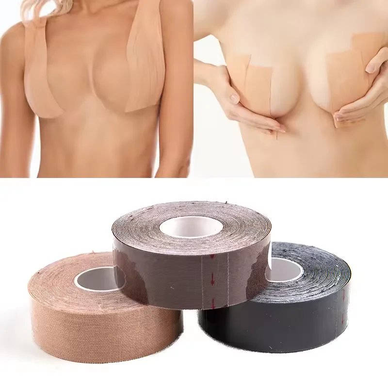 EONBON Boob Tape Breast Lift Body Tape for Breast Lift w 2 Pcs Silicone Reusable Adhesive Bra Bob Tape for Large Breasts