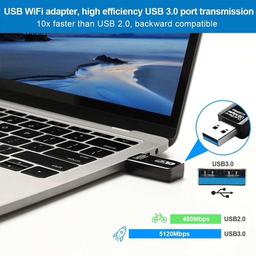 USB Wi-Fi адаптер AC1300 USB 3,0 двухдиапазонный 2,4G/5G Mini 802.11AC беспроводной сетевой адаптер WIFI беспроводной ключ