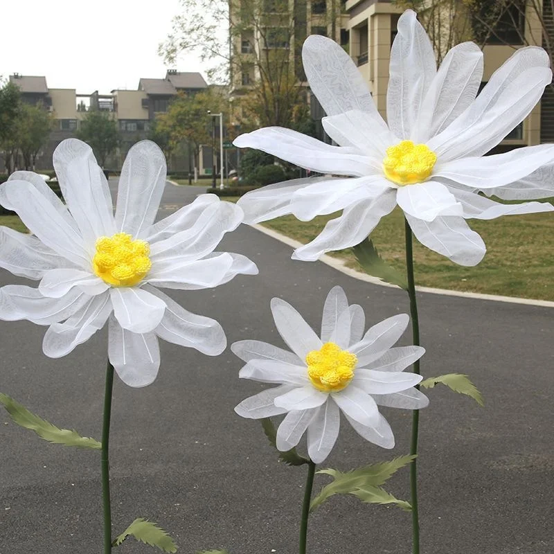MF-L256decoration flowers wire mesh silk giant daisy stage layout wedding road lead flowers
