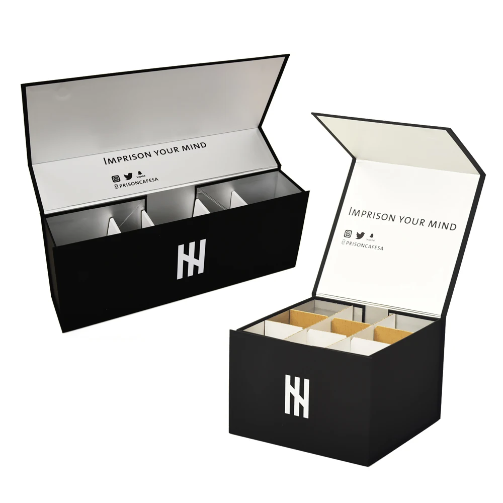 Luxury Matt Silvery Magnetic Closure Rigid Gift Boxes With Compartments