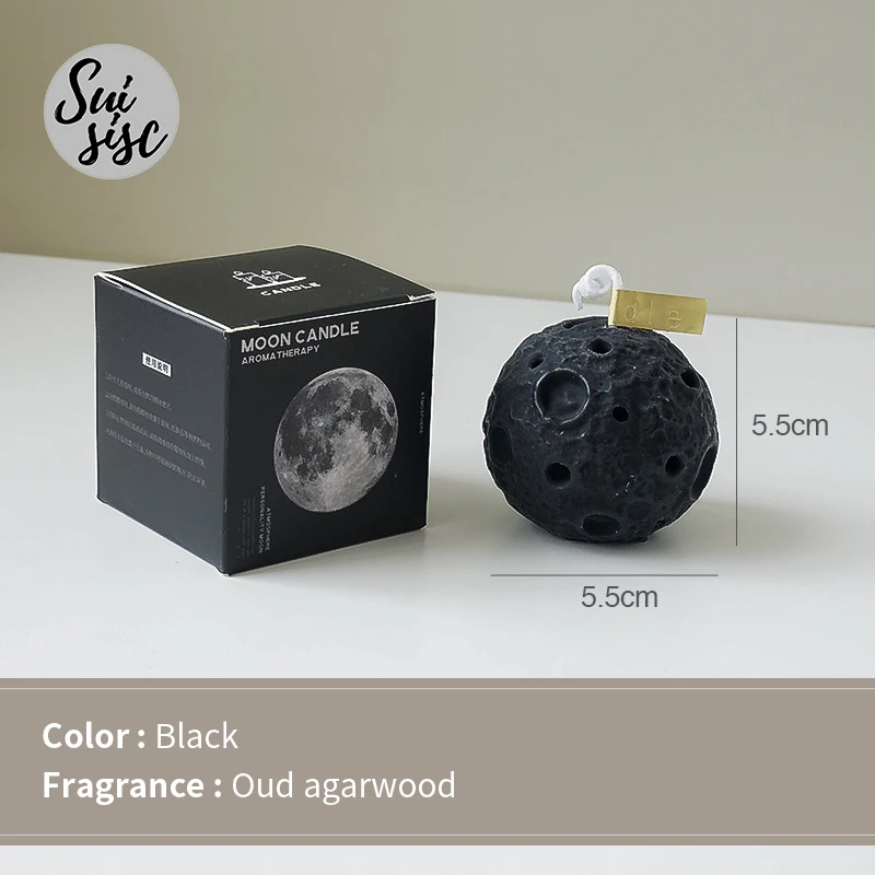 Bedroom Decoration Creative Decoration Hot Sale Luxury Art Candle Spherical Moon Scented Candle