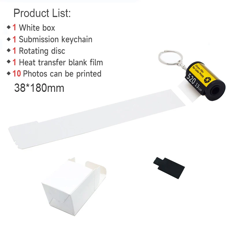 Customizable Photo Film Roll Keychain Camera Film Roll Keychain Reel Album with 10 Photos