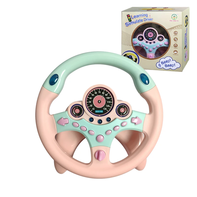 Kids Simulation Steering Wheel Toy Electric Educational Toy Simulated Driving Wheel Toy with Light and Music
