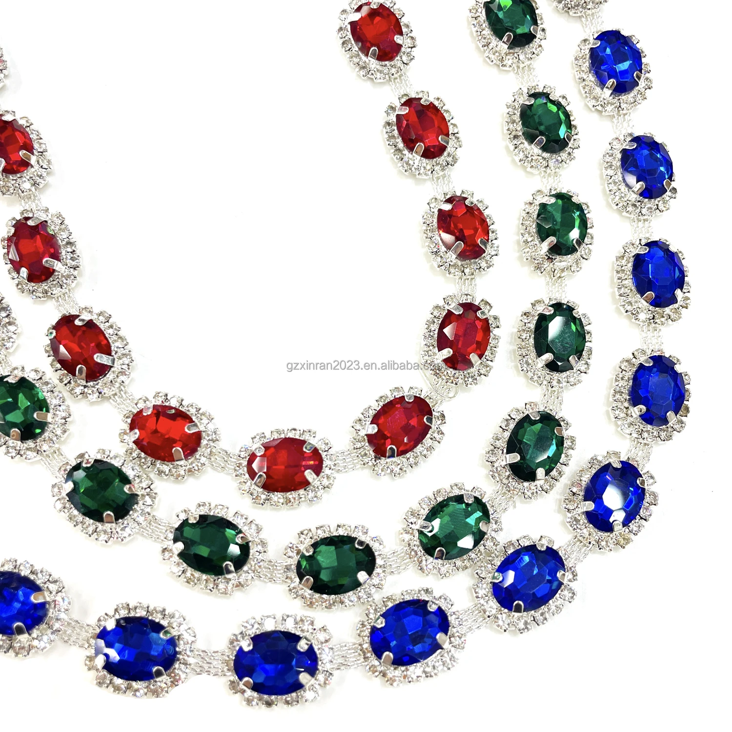 CA059 wholesale Fancy Rhinestone Cup Chain Sew On Glass Rhinestone Trim For dress ,shoes  Decoration