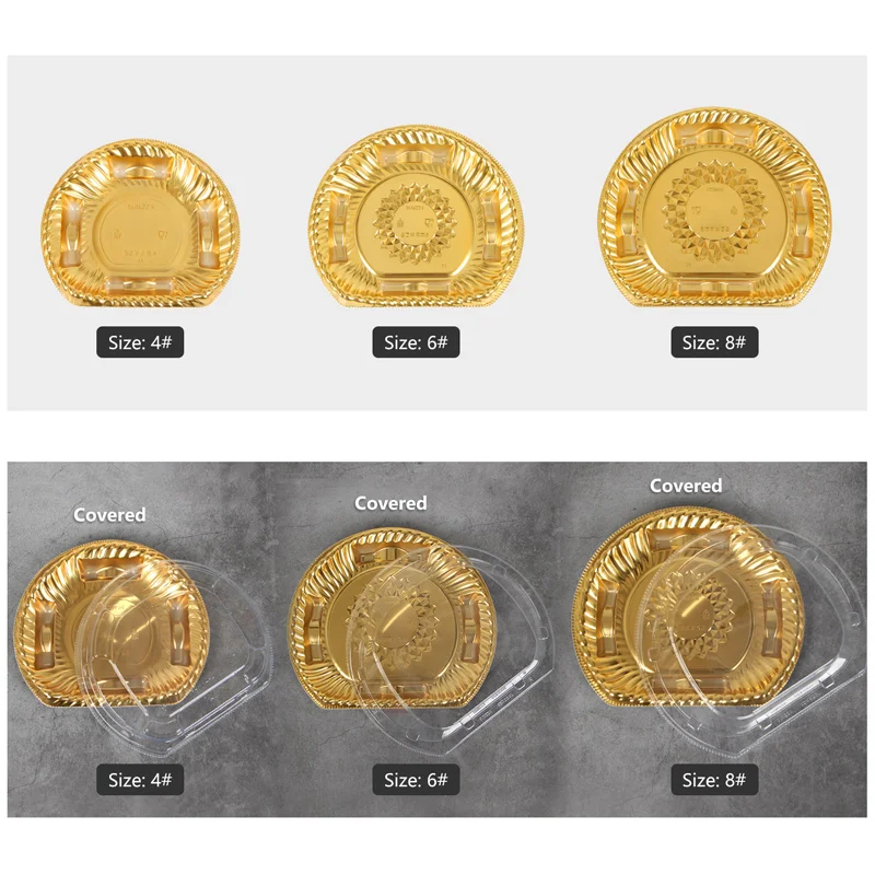 Fan-shaped packing box gold meat fresh trays packing box with transparent lid safety and hygiene can be customised