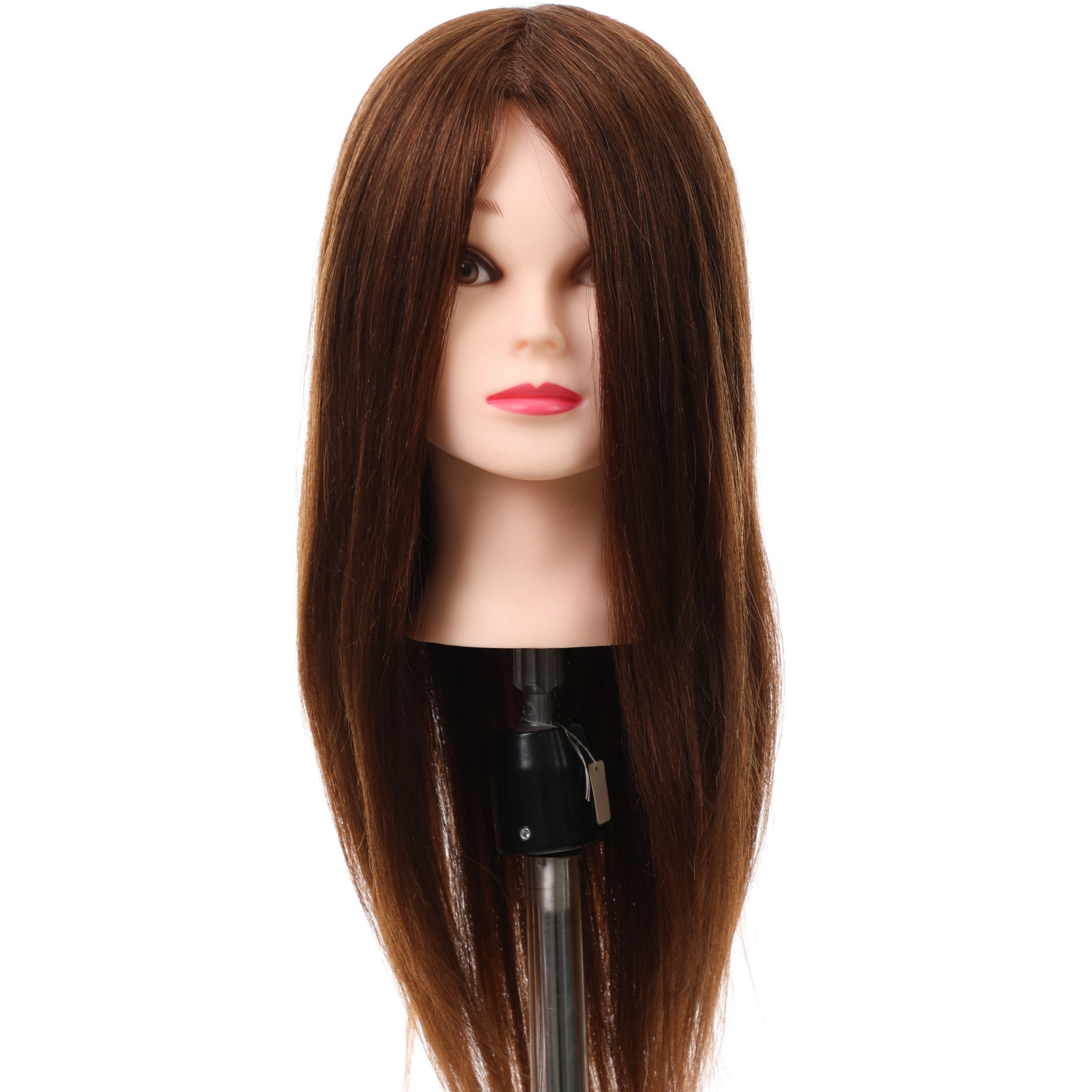 Best Selling Coffee Color 22inch 100% Real Hair Mannequin Hairdressing Training Head