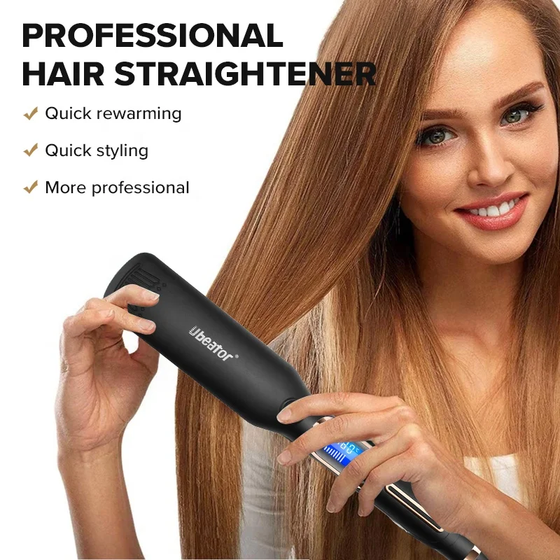 Professional Hair Straightener Barbershop Home Hair Straightener Fluffy Inner Buckle Big Wave Roll Curler Flat Man Curling Iron