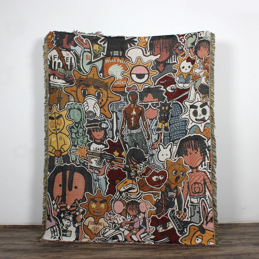 Wholesale Hot Style Custom Cartoon Jacquard Tapestry Woven Blanket With Best Price