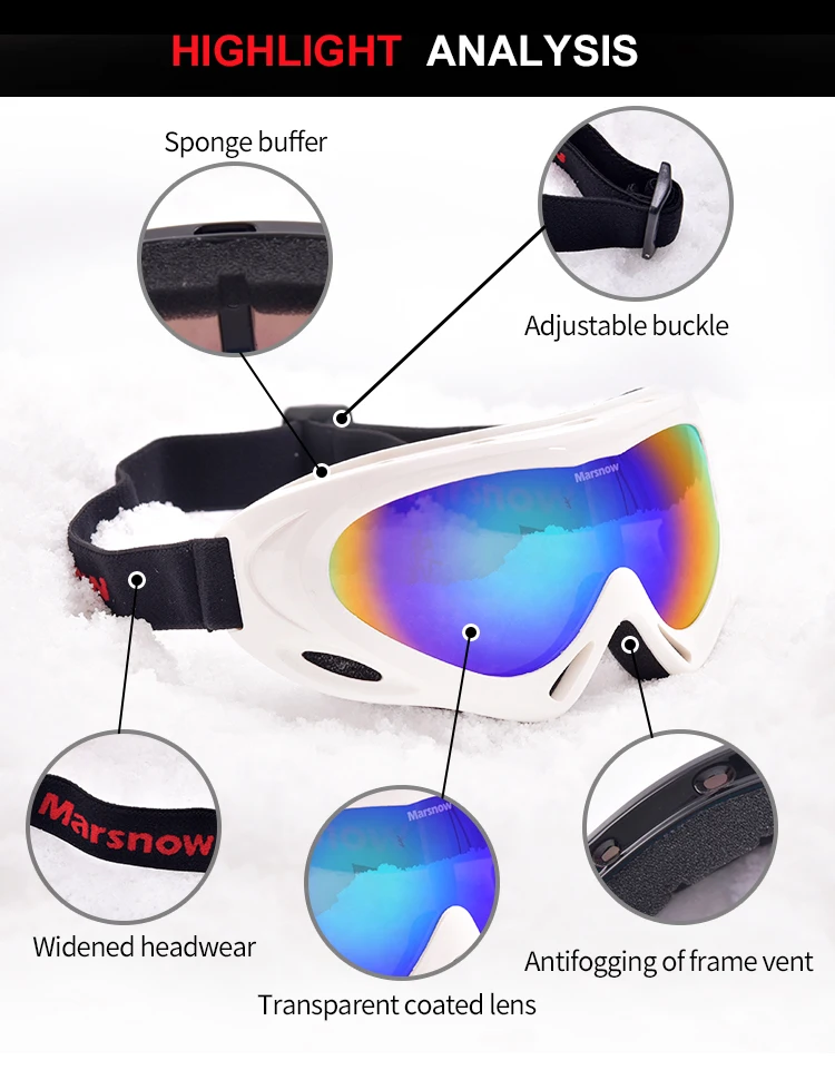 
OEM custom logo frameless goggle ski snowboard goggles sports glasses 