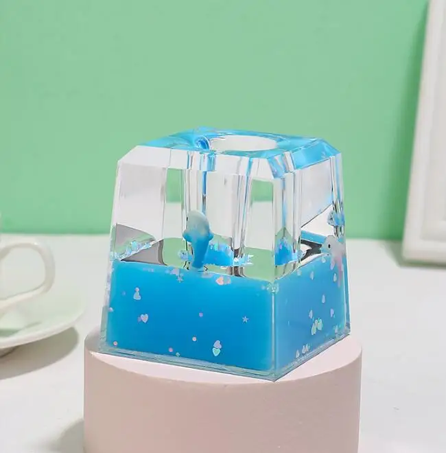 Square cartoon penholder jelly color emulsion hourglass office desktop penholder