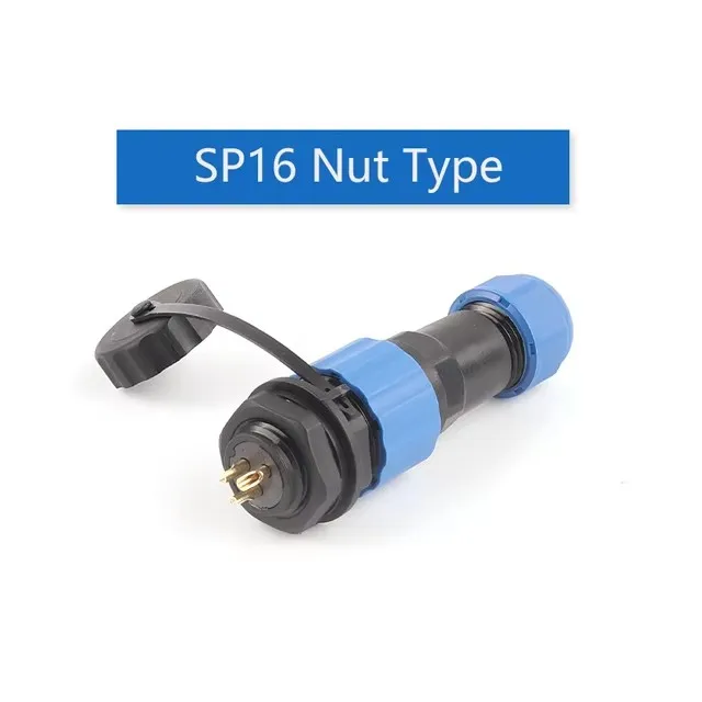 SP16 IP68 Waterproof Connectors Cable Connector Plug & Socket Male and Female 2 3 4 5 6 7 9 Pin Panel Mount Wire Aviation Plug