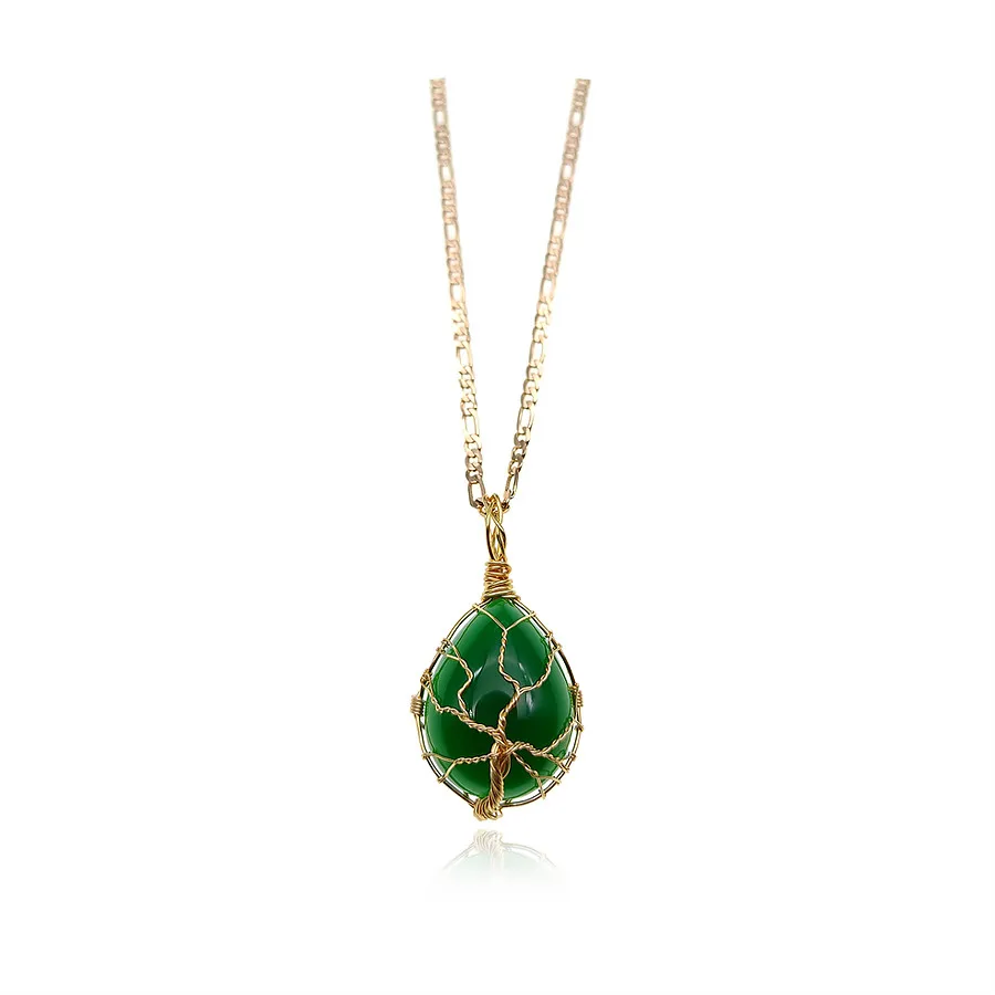 058N3A Xuping Gold plated long 18k Hot sale free shipping new hand made green jadeite necklace