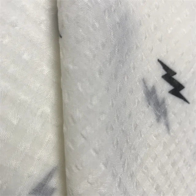 
Is Suitable for Clothes Printed Fabric Chiffon Wrinkle Jacquard Factory Direct Polyester Polyester Silver Silk Fabric Woven 