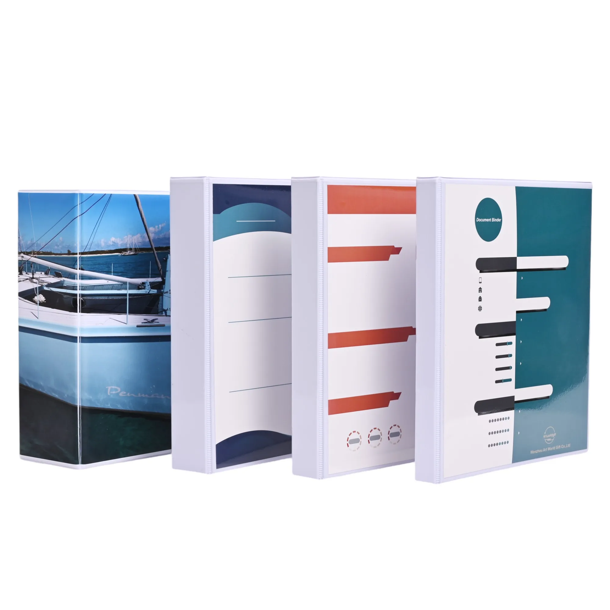 Custom Logo White 3-Ring PVC Binder Pouches A4 Size Office Stationery Cardboard File Folder View Binder for Filing Products