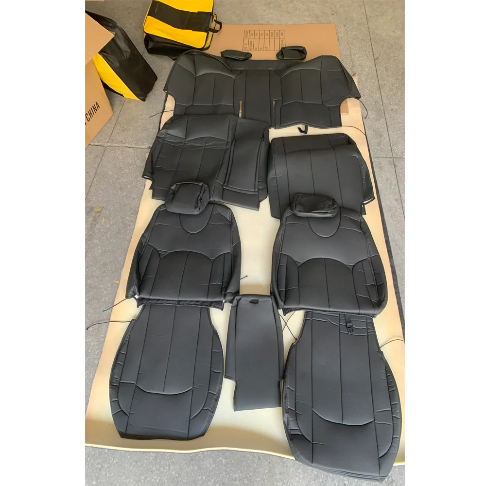 Customized All-Inclusive Risk-Free Mesh Fabric Nappa Skin Breathable Car Seat Covers For Toyota Fortuner 2022 2023
