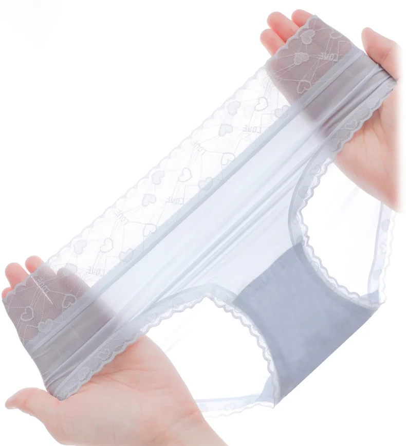 Girls Lace Seamless panties Sexy ice silk Underwear flower pattern briefs for women