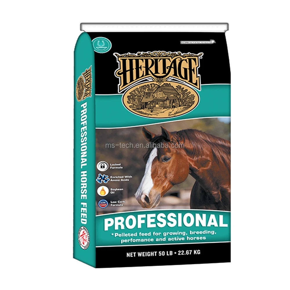 
Premium OEM Factory laminated polypropylene woven empty raffia horse animal feed bag 