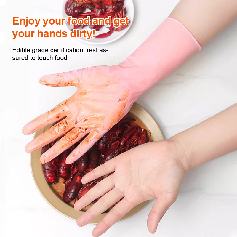 12 Inch Nitrile Protective Gloves with Nylon Lining Tear   Abrasion Resistant for General Purpose Work